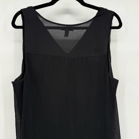 Nine West Pleated Chiffon V Neck Sleeveless Dress Lined Flowy XL Goth Flapper - Picture 6 of 13